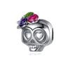 S925 Silver Halloween DIY Skull Pendant Jewelry Accessories Handmade Necklace Charm