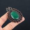 Lab-Created Emerald Gemstone Pure Copper Wire Wrapped Handmade Pendant Jewelry