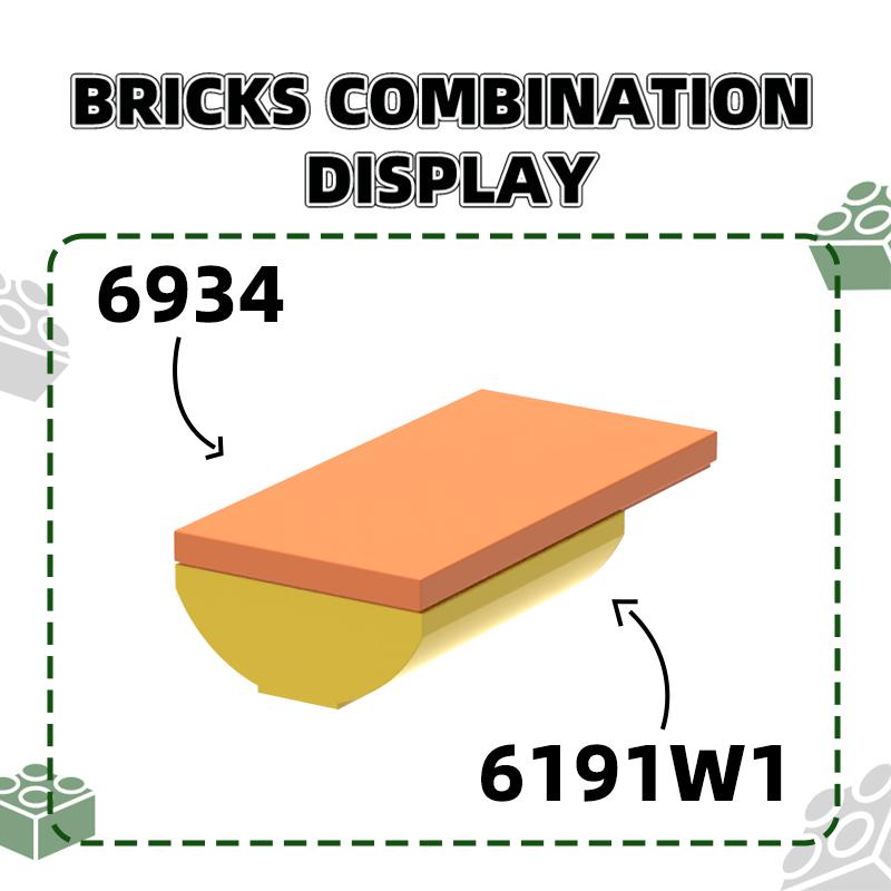 Нетоксичный 33 шт./Лот6191W110314W12X6Изогнутая Полукруглая спинка 12 Отверстий Строительный Блок Moc Цветные Аксессуары Совместимые с Кирпичами DIY Наборами