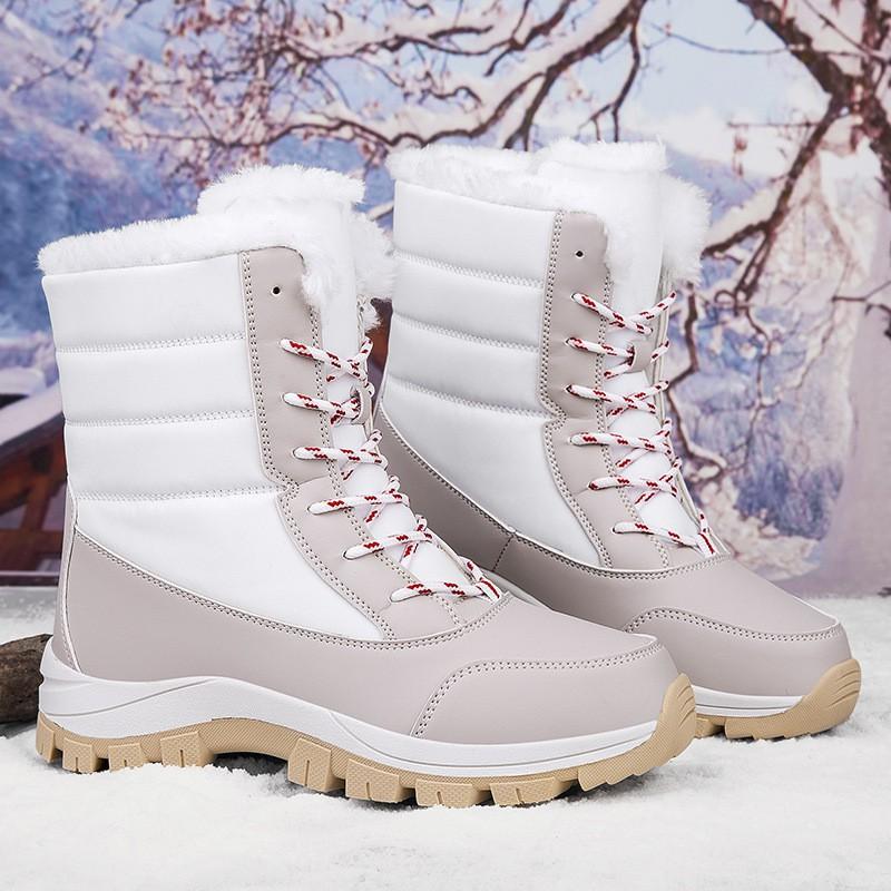 2026 Winter Womens Mid-Top Snow Boots Waterproof Windproof Fleece Lined Non-Slip Warm Comfortable