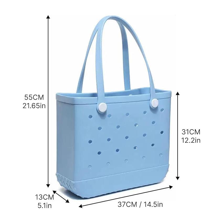 2024 Новая резиновая пляжная резиновая сумка-тоут - водонепроницаемая дорожная сумка для женщин, моющаяся сумка для спортивного пляжа