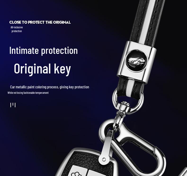 Крышка-чехол из ТПУ для ключа автомобиля Mercedes-Benz для CLA200, GLC260, C260L, GLA, C300 - Гальваническое покрытие с пряжкой (Женский дизайн)