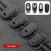 Suede Car Key Case Cover Shell For A1 A2 A3 A4 A5 A6 A7 A8 Q1 Q2 Q3 Q4 Q5 Q7 S3 S4 S4 S5 TT E-tron RS6 RS7 Protector Keychain Accessories