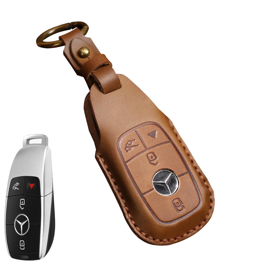 Сделанный вручную кожаный чехол для автомобильного ключа, подходит для BENZ E/C class A200 GLC300L GLE260L E350