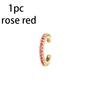 Luxury Rose Red Zircon Stainless Steel Water Drop Hoop Earring For Women 18K Gold Plated Huggie Women's Jewelry pendientes mujer