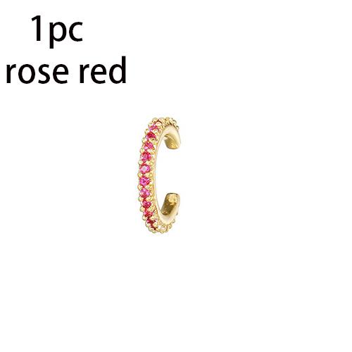 Luxury Rose Red Zircon Stainless Steel Water Drop Hoop Earring For Women 18K Gold Plated Huggie Women's Jewelry pendientes mujer