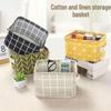 Водонепроницаемая складная корзина для хранения из хлопка и льна для рабочего стола, косметики и одежды