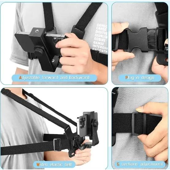Outdoor Sports Action Camera Chest Strap Mount Phone Live Streaming Shooting Accessory First-Person View Cycling Gear 6