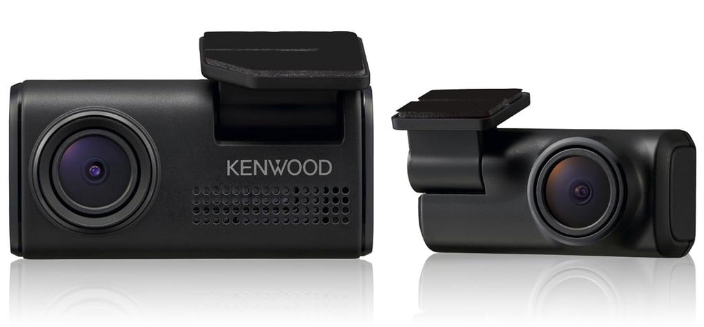 Видеорегистратор Kenwood DRV-E40W с фронтальной и тыловой записью и функцией WDR, 3-летняя гарантия, компактный дизайн.
