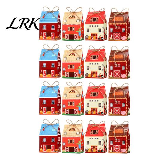 Упаковка для Хэллоуина, Коробки для конфет на Хэллоуин, Мини-коробка в виде замка, Маленький фигурный бумажный контейнер для подарков, Пакеты для угощений для детей с веревкой, Праздничный