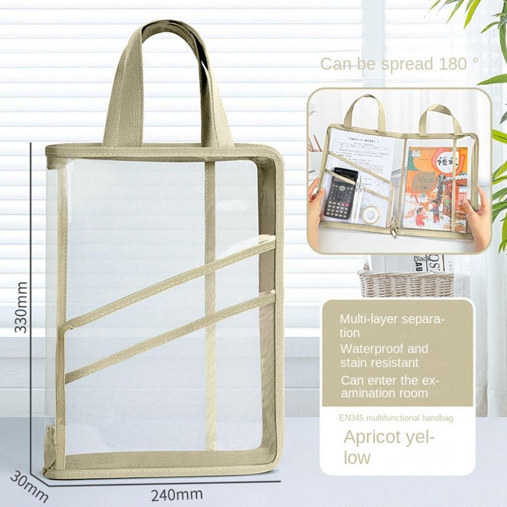 PVC Transparent File Bag Transparent Data Storage Bag New Document Bag School Office Supplies
