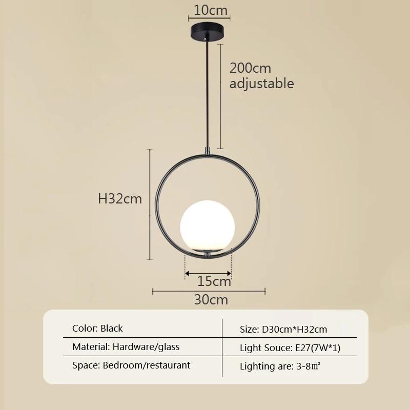 Светодиодные современные стеклянные подвесные светильники для кухни, столовой, прикроватные подвесные светильники для потолка, высококачественная скандинавская подвесная люстра