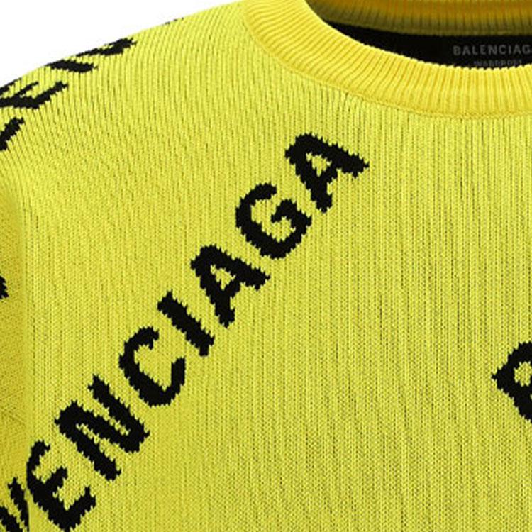 Balenciaga Крупная вязаная кофта оверсайз с принтом логотипа по всей поверхности 657401T32007440