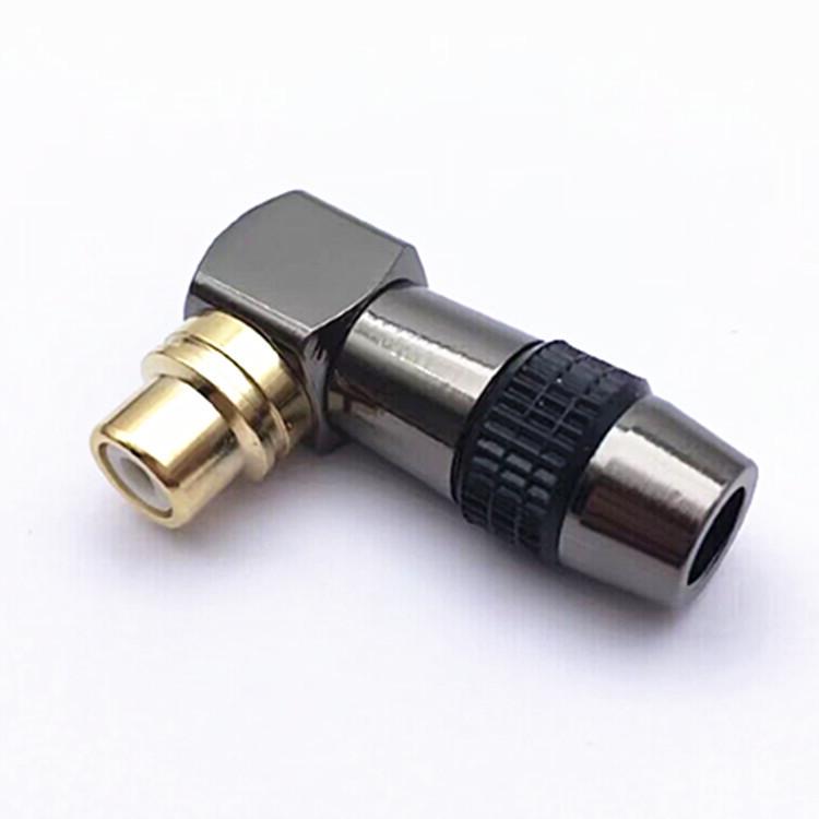 Оружейный металл 90-градусный RCA-разъем с красно-черными кольцами, позолоченный Г-образный female-уголок для RCA-сварочного штекера