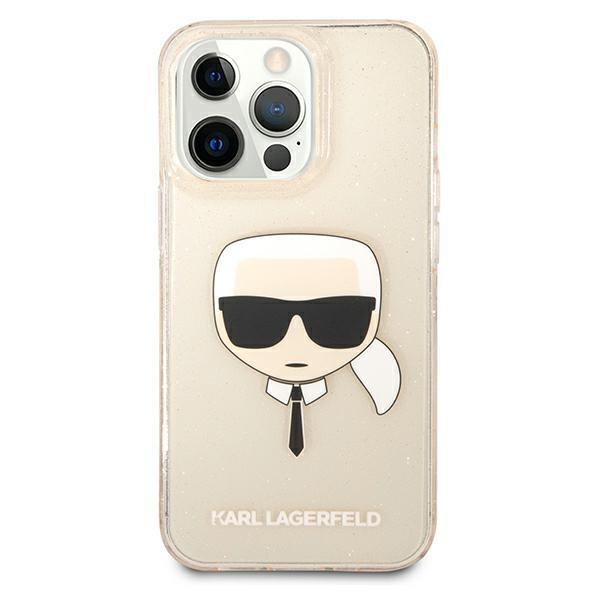 Karl Lagerfeld KLHCP13LKHTUGLGO iPhone 13 Pro / 13 6.1" gold/gold hardcase Glitter Karl`s Head