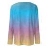 Женская модная повседневная футболка с длинными рукавами и круглым вырезом с градиентным цветом