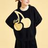 Anta X Kirsh Collaboration Life Series Big Cherry Letter Круглый вырез свитера свитер женский черный 962348725-3