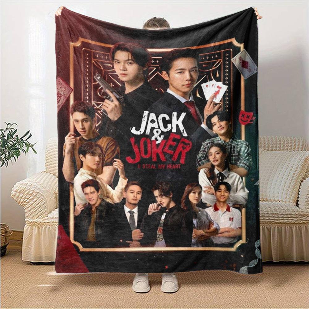 Jack & Joker Thai Drama Character Print Flannel Blanket Soft Warm Throw Blanket Drama Fan Sofa Bed Home Decor