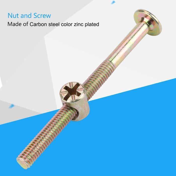 Vis et écrous - EJ.LIFE - Lot de 10 - Acier au carbone - Résistants à la corrosion - Tête hexagonale