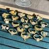 2026 Old Money Wind Exquisite Micro-inlaid Zircon Butterfly Flower Opening Ring Women's Light Luxury Geometric Stacking Wearing Versatile Niche Ring
