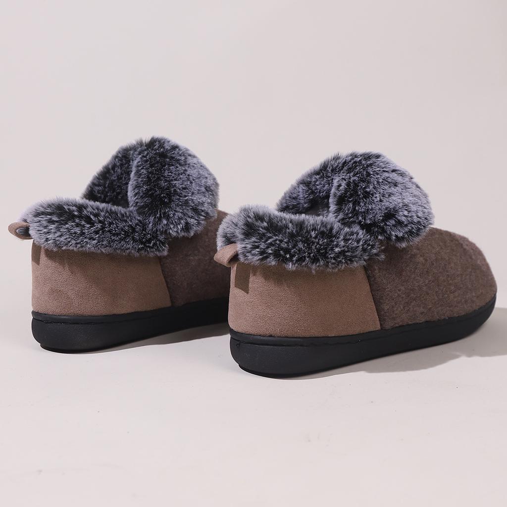 Asgard  Fashion Plush Slippers For Men Winter Outdoor Warm Anti-slip Fur Fluffy Slippers Women Soft Cozy Home Cotton Shoes