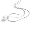 Yhpup Exquisite Thin Chain Natural Freshwater Pearl Pendant Necklace for Women Stainless Steel Fashion Collar Jewelry Gift