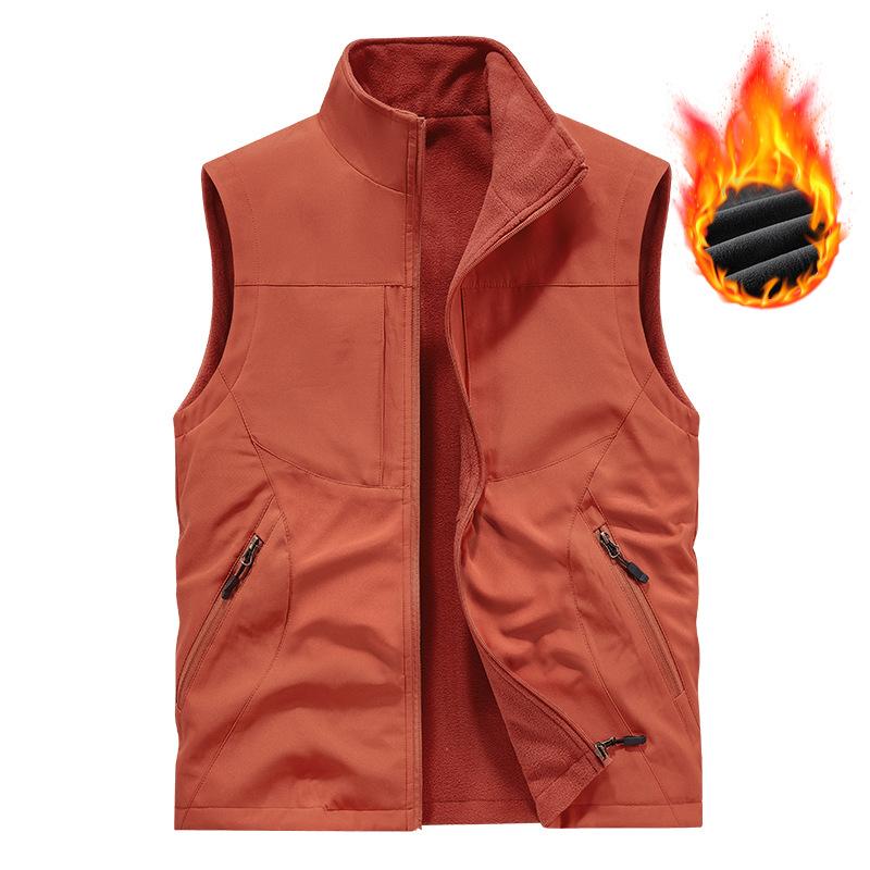 Men's Double-sided Velvet Vest with Warm Vest for Autumn and Winter, Casual Plus Size Camisole Jacket