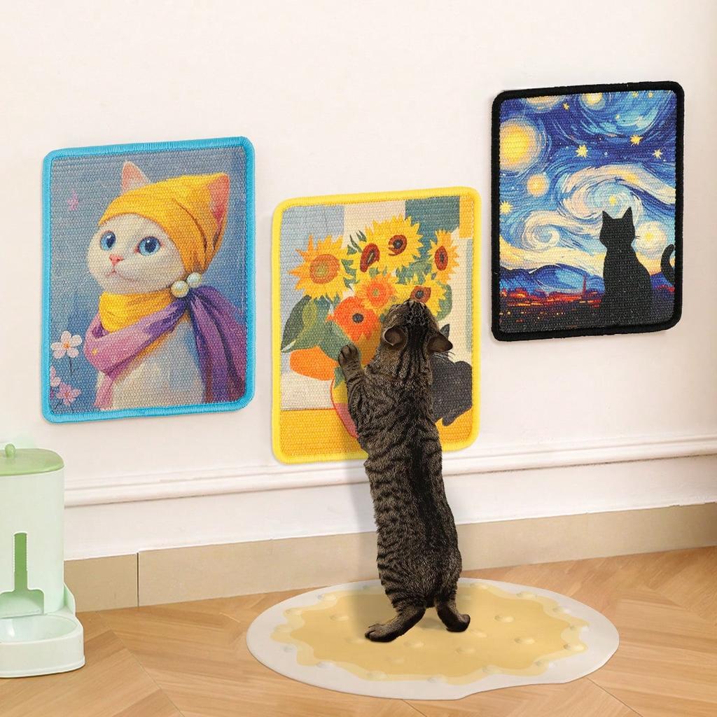 Новая джутовая доска для царапания кошек с рисунком, Космическая доска для царапания кошек, Прочная игрушка для кошек