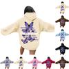 NOTHING IS REA Women's Round Neck Long Sleeve Butterfly Print Top Hooded Sweatshirt