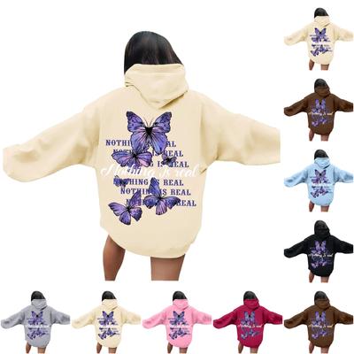 Женский свитшот с круглым вырезом и длинными рукавами с принтом бабочек от Nothing Is REA