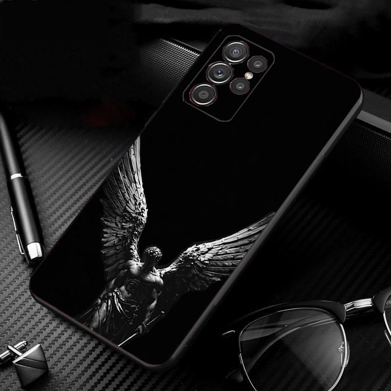 Чехол для телефона Samsung Galaxy S26 S25 S24 S23 S22 Ultra S23 S22 S25 Plus S24FE S23FE S26Edge Черный Ангел Демон Смерти