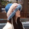 Ear Protection Warm Plush Women's Hats Autumn Winter Casual Versatile Retro Hats Thickened Striped Windproof Cold-proof Hats