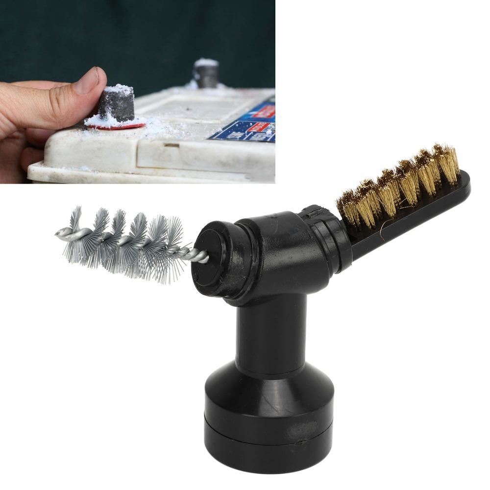 2PCS ABS Handle Battery Terminal Cleaner Aluminum Alloy Rust Removal Tool Maintenance Technician