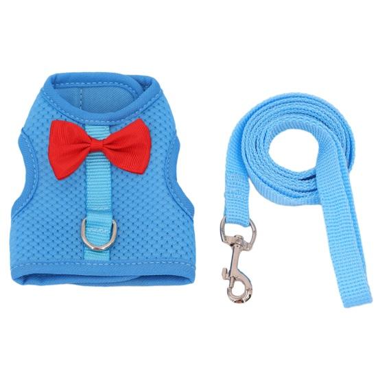 1 Set Pet Harness Leash Stylish Bow Decoration Small Pets Rabbit Traction Harness for Outdoor Walking
