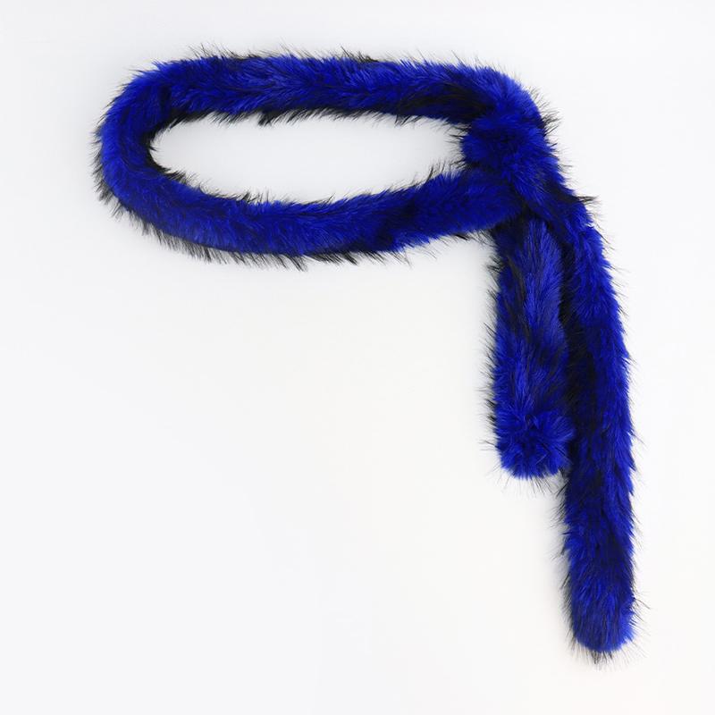 Унисекс Зимний Шарф Хип-хоп Имитация Меха на Пояс Уличный Длинный Меховой Пояс Винтажный Ремень Поясные Аксессуары Танцевальный Длина 180см