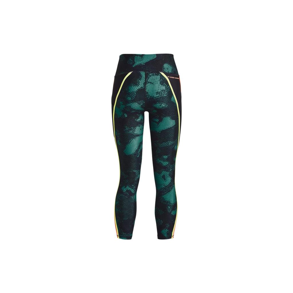 Under Armour Project Rock Printed Compression Capri Брюки женские низы бирюзовый 1377954-722