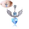 European And American Fashion Crystal Zircon Wings Navel Ring Personalized Stainless Steel Navel Nail Trend Stainless Steel Navel Buckle