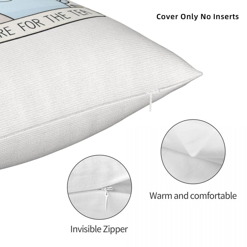 Just Here For The Tea Square Pillowcase Polyester Linen Velvet Pattern Zip Decorative Car Cushion Cover 18"