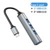 4-портовый концентратор USB 3.0 USB-концентратор Высокоскоростной разветвитель типа C 5 Гбит/с для ПК Компьютерные аксессуары Многопортовый концентратор 4 порта USB 3.0 2.0
