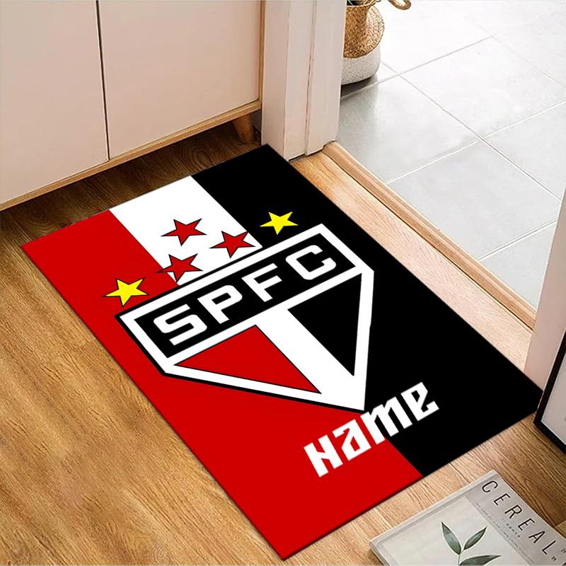 Custom Name Sao Paulo Team Spirit Rug Game Carpet, Floor Mat for Bedroom Living Room Entryway Rug, Home Decor Idea Gift for Christmas birthday