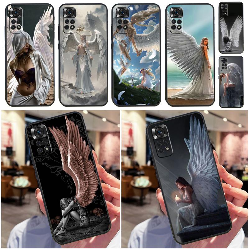 Фантазийный Чехол с Крыльями Ангела для Xiaomi Redmi Note 10 11 Pro 9 8 12 Pro Note 9S 8T 10S 11S 10C 12C 9C 9T 10A Funda
