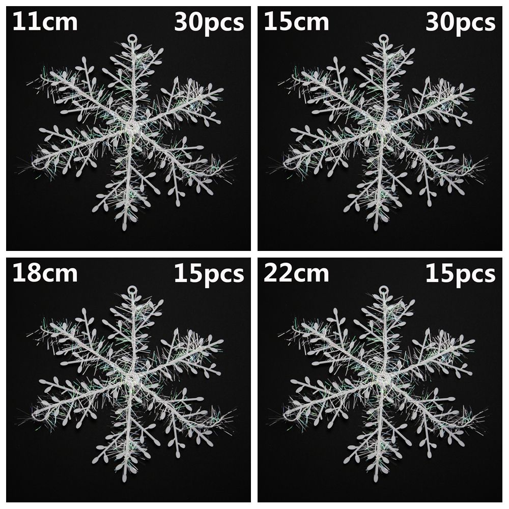 Fashion Wedding Supplies Plastic Snowflake Decoration Hanging Ornaments Xmas Decor Christmas Tree