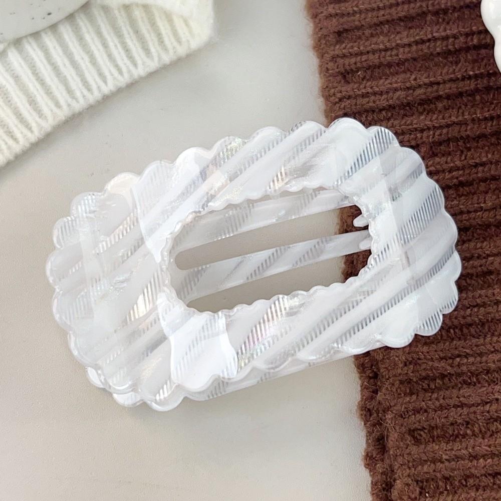Elegant Large Size Hair Clip Premium PVC Flat Shell Side Clip Hollow Strip 9.5CM Headwear Daily Casual