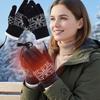 Зимние USB-перезаряжаемые перчатки с подогревом, сенсорные, теплые, вязаные, с рисунком снежинки, для холодной погоды, активного отдыха, на каждый день