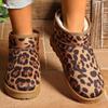 2024 Fashion Women's Shoes Slip On Women's Boots Hot Sale Leopard Print Daily Boots Women Winter Plus Velvet Snow Boots Zapatos