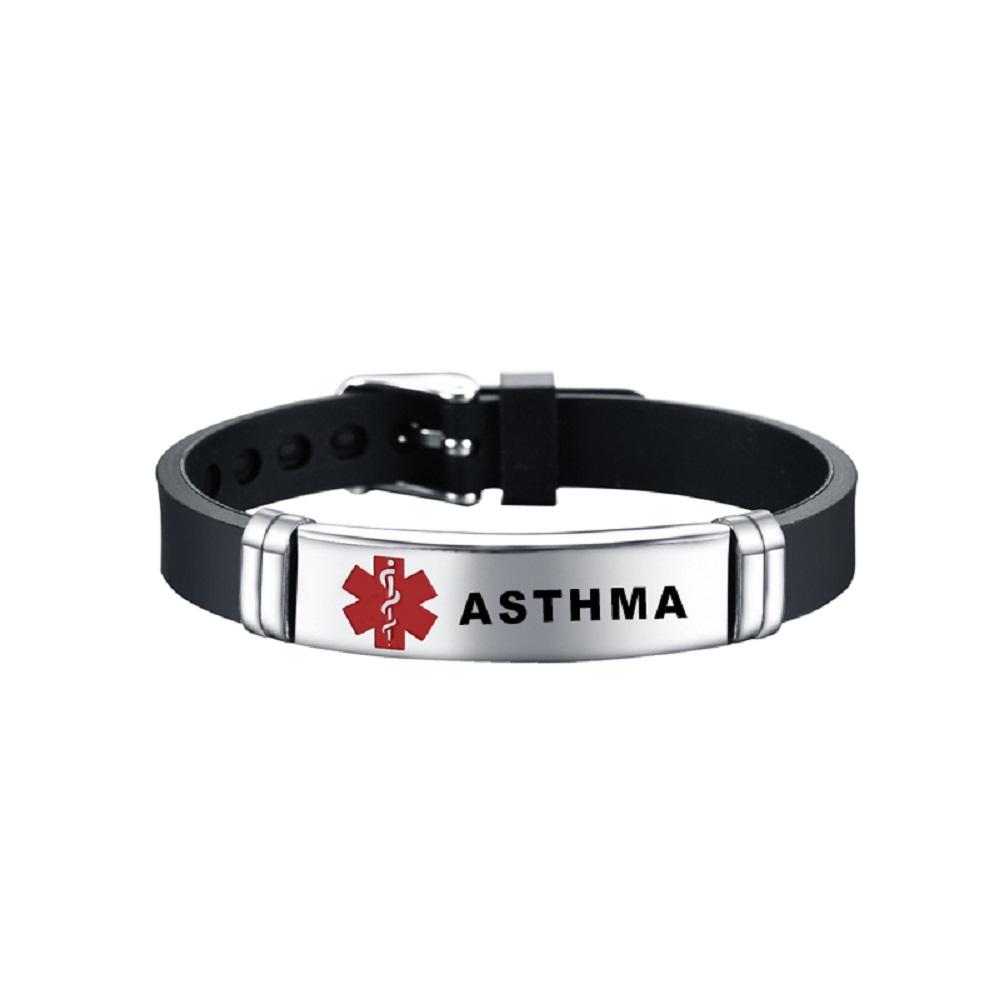 Медицинский браслет с идентификационным номером и лазерной гравировкой, регулируемый браслет для мужчин и женщин, браслет для экстренной первой помощи, браслет