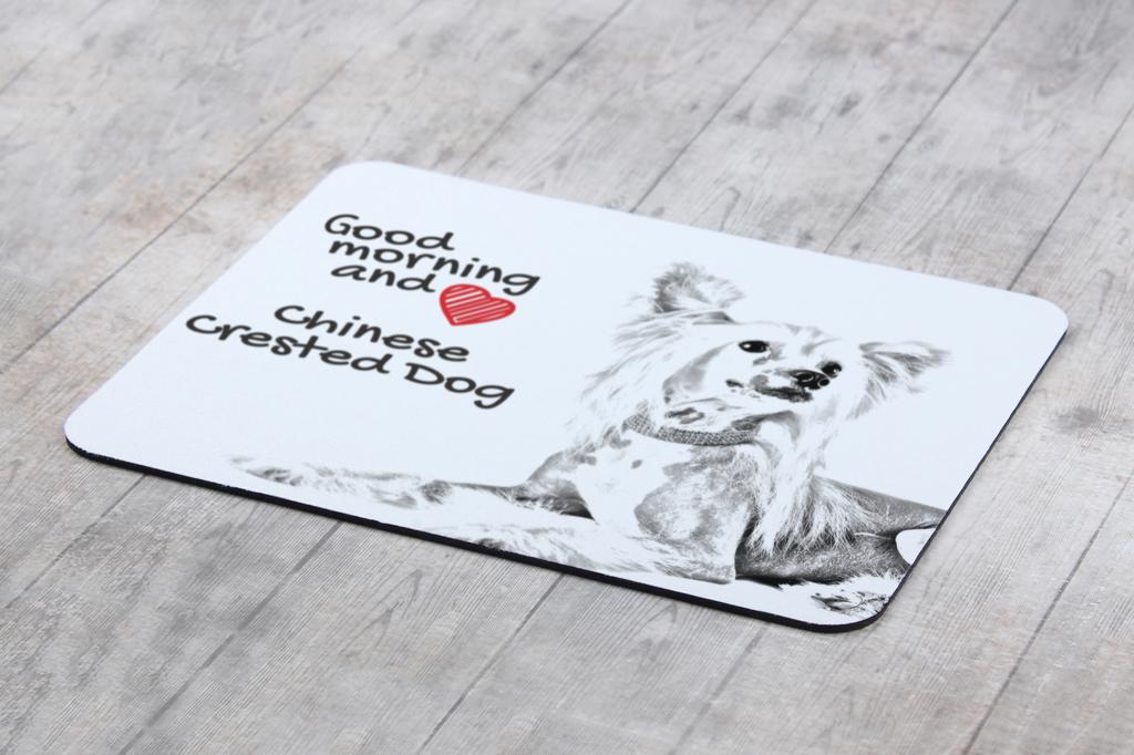 Chinese Crested Dog, Puff – Mouse pad with print, personalized dog-themed mouse pad | Art-Dog