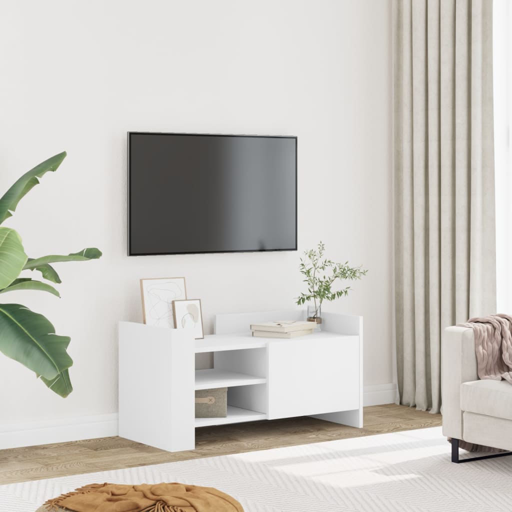 Vidaxl Szafka Pod Tv, Biała, 80X35X40 Cm, Materiał Drewnopochodny