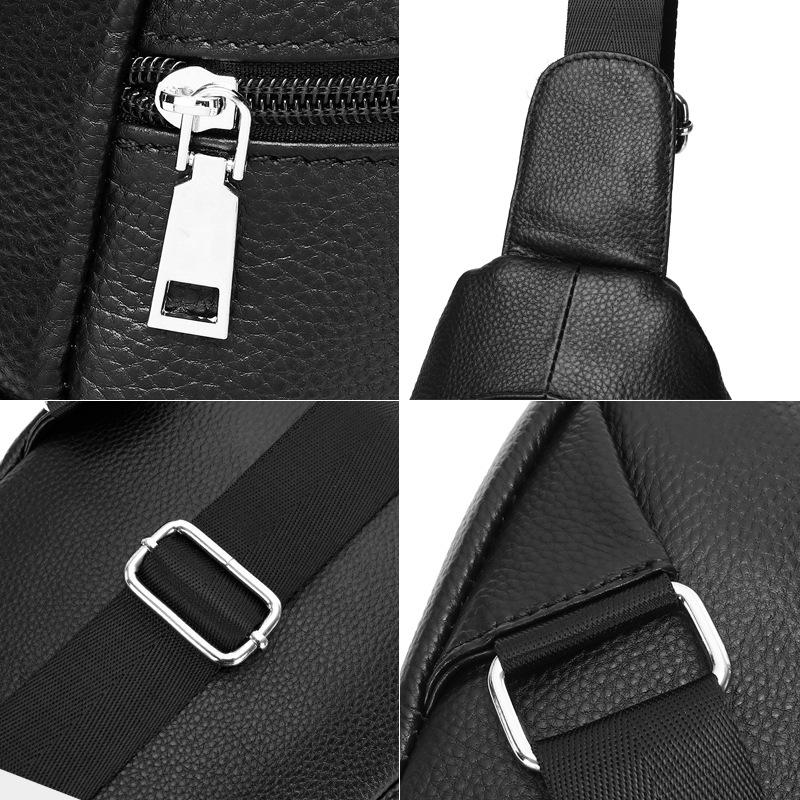 Сумка-слинг из натуральной кожи, сумка кроссбоди из коровьей кожи, трендовая и модная мужская нагрудная сумка кроссбоди