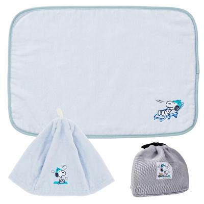 Nishikawa Snoopy Made in Imabari Sauna Hat Sauna Hat Set 21X18 см Моющееся хлопковое полотенце Ткань Однотонная вышивка Sakai Made in Japan Серый